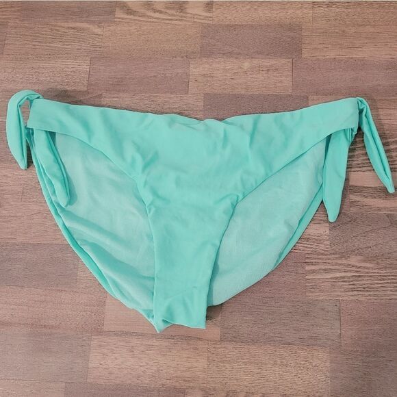 Heat Teal Blue Ruched Bikini Bottom with Tie Details Size Extra Large - Picture 1 of 4